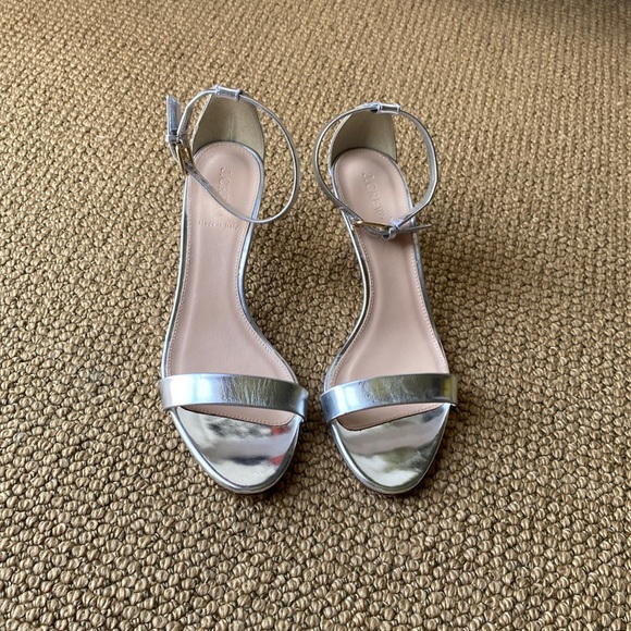 JCREW metallic kitten heel leather heel sandals - Picture 4 of 9